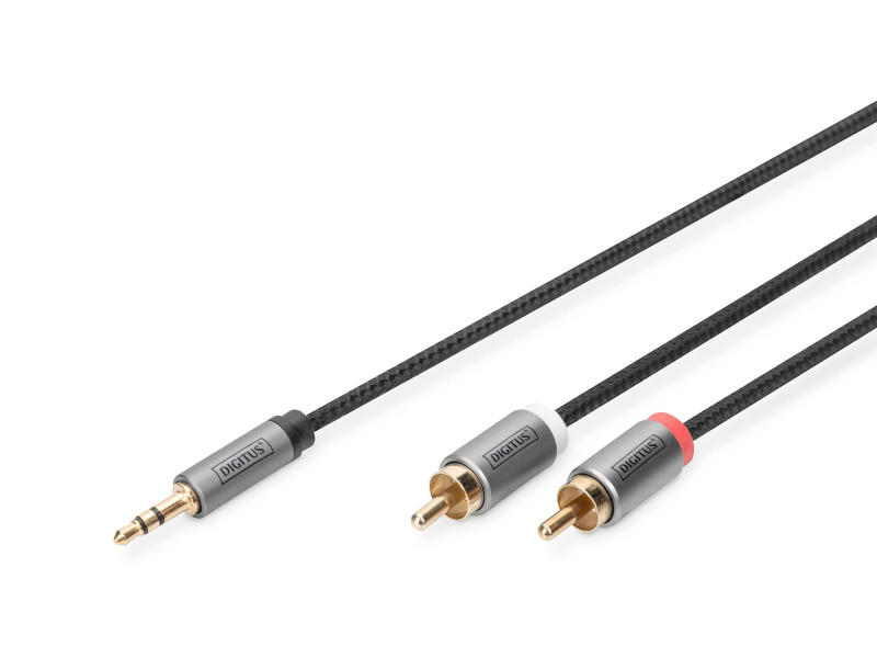 DIGITUS Câble adaptateur audio stéréo, prise jack - RCA, 1 m