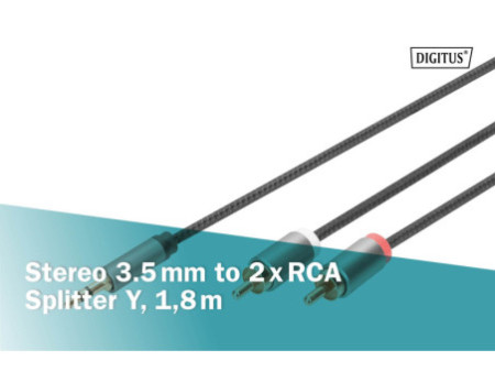 DIGITUS Câble adaptateur audio stéréo, prise jack - RCA