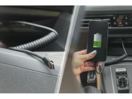 DIGITUS Câble spiralé USB 2.0, USB-C - USB-C, 1,0 m