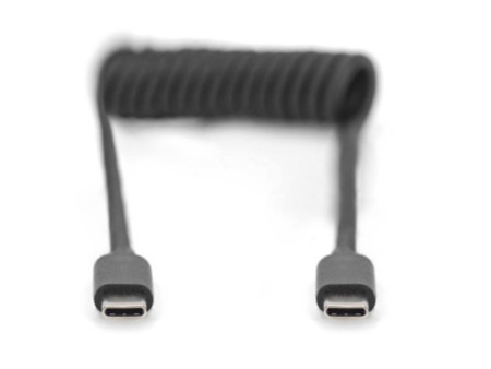 DIGITUS Câble spiralé USB 2.0, USB-C - USB-C, 1,0 m