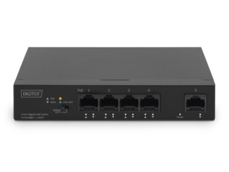 DIGITUS Commutateur Gigabit Ethernet PoE 4 ports