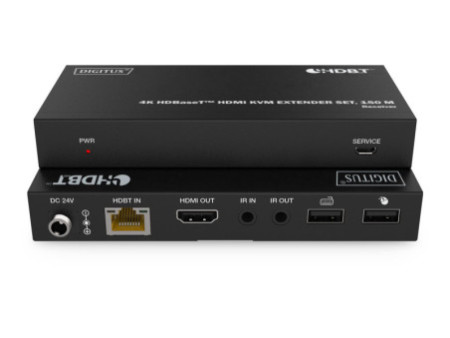 DIGITUS Kit d'extension KVM HDMI 4K HD BaseT, 150 m