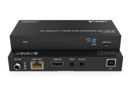 DIGITUS Kit d'extension KVM HDMI 4K HD BaseT, 150 m