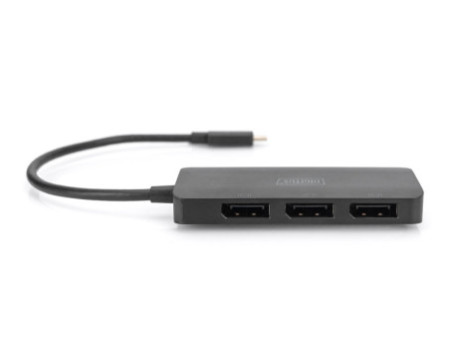 DIGITUS Hub vidéo MST, 3 ports, USB-C - 3x DisplayPort
