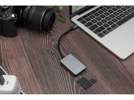DIGITUS Lecteur de carte USB-C High Speed, 2 ports, gris