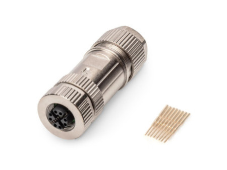 DIGITUS Connecteur M12 femelle à codage x, cat.6A, IP67