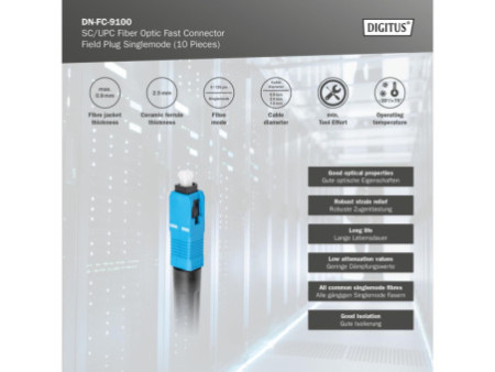 DIGITUS Connecteur de terrain rapide pour fibre optique