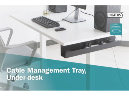 DIGITUS Goulotte passe-câble sous le bureau, noir