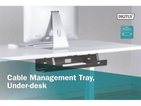 DIGITUS Goulotte passe-câble sous le bureau, noir