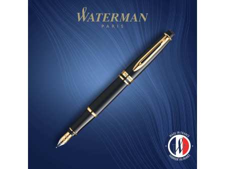 WATERMAN Stylo plume Expert, Laque Noire G.T., tracé: M