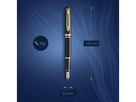 WATERMAN Stylo plume Expert, Laque Noire G.T., tracé: M