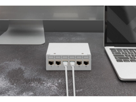 DIGITUS Panneau de brassage modulaire Desktop, 6 ports
