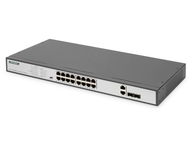 DIGITUS Commutateur 19' Fast Ethernet PoE, 16 ports