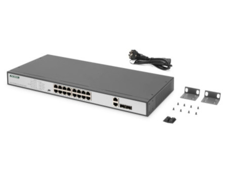 DIGITUS Commutateur 19' Fast Ethernet PoE, 16 ports
