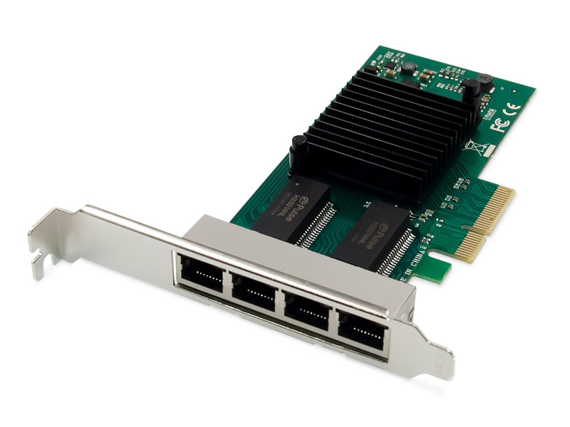 DIGITUS Carte réseau PCI Express Gigabit Ethernet, 4 ports