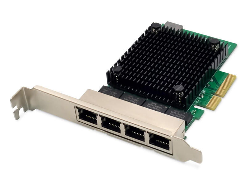 DIGITUS Carte réseau PCI Express Gigabit Ethernet, 4 ports