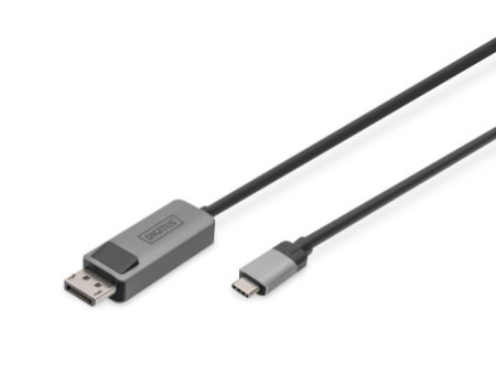 DIGITUS Câble adaptateur bidirectionnel USB type C - DP, 2 m