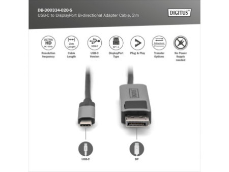 DIGITUS Câble de raccordement USB 4.0, USB-C - USB-C, 1,0 m