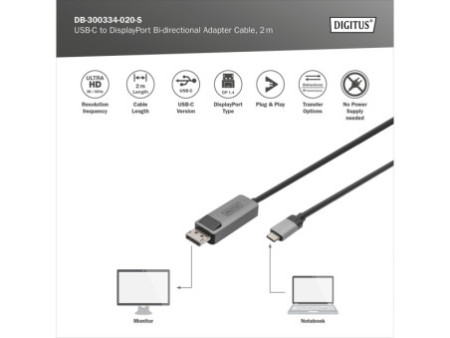 DIGITUS Câble de raccordement USB 4.0, USB-C - USB-C, 1,0 m