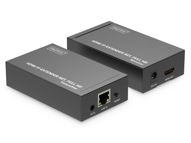 DIGITUS Kit d'extension Video HDMI IP, 120 m, noir