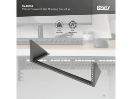DIGITUS Cadre de montage mural 19', vertical, 4 U, noir