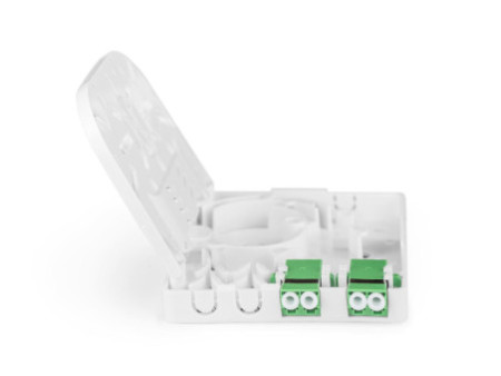DIGITUS Boîtier FTTH, 2x LC/APC DX femelle, blanc
