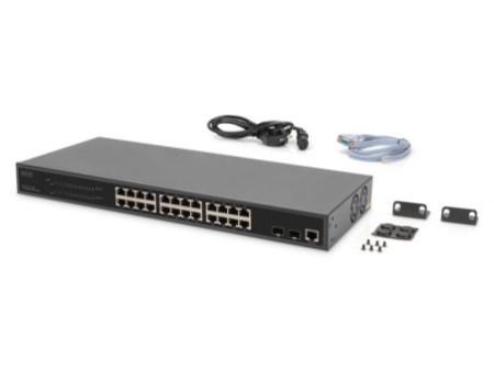 DIGITUS Switch PoE Gigabit Ethernet 19' 24 ports, manageable