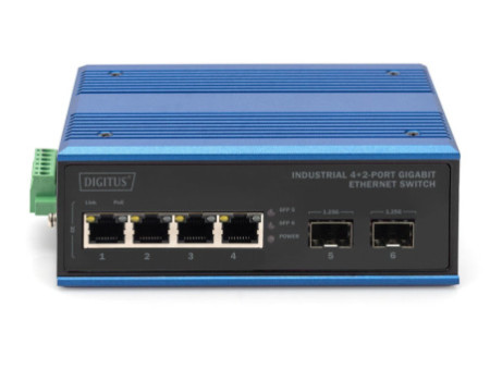 DIGITUS Switch industriel Gigabit Ethernet, 4+2 ports