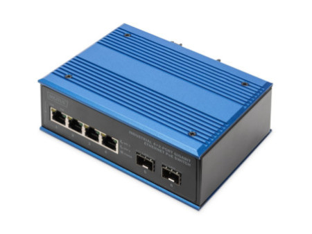 DIGITUS Switch industriel PoE Gigabit Ethernet, 4+2 ports