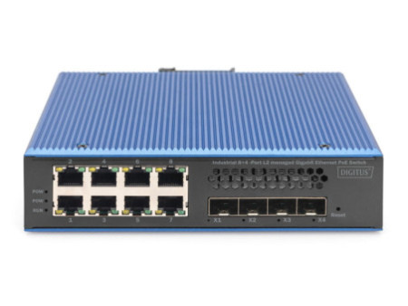 DIGITUS Switch industriel PoE Gigabit Ethernet manageable L3