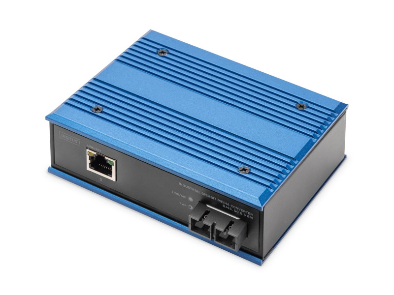 DIGITUS Convertisseur média industriel Gigabit RJ45, 0,5 km