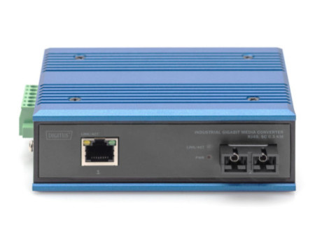 DIGITUS Convertisseur média industriel Gigabit RJ45, 0,5 km