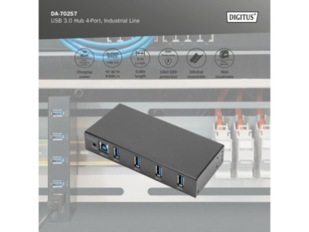 DIGITUS Hub USB 3.0 Industrial Line, 4 ports