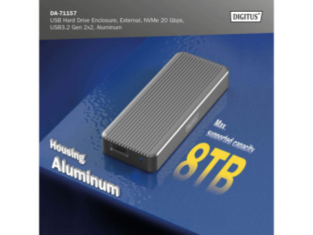 DIGITUS Boîtier USB pour disque dur, externe, NVMe, 20 Gbps