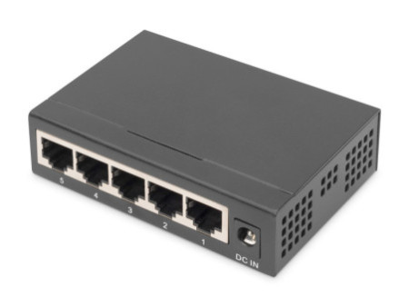 DIGITUS Commutateur Gigabit, non manageable, 5 ports, noir