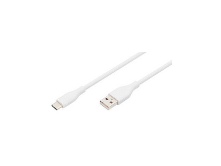DIGITUS Câble USB 2.0 silicone, USB-C - USB-A, 1,0 m, blanc