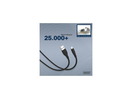 DIGITUS Câble silicone, USB-A - Lightning, 1,0 m