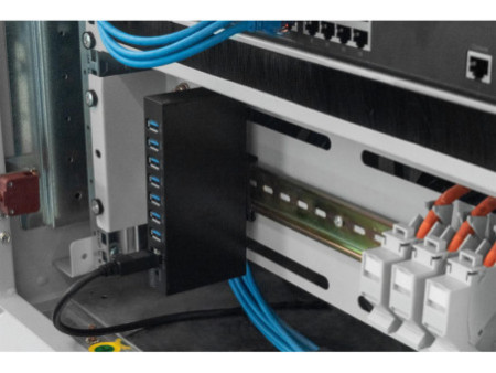 DIGITUS Hub USB 3.0 Industrial Line, 7 ports, noir
