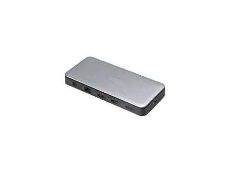 DIGITUS Station d'accueil USB-C, 11 ports, gris/noir