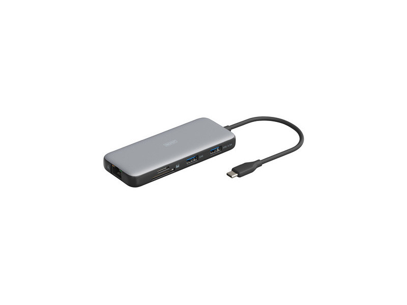 DIGITUS Station d'accueil USB-C, 7 ports, gris/noir