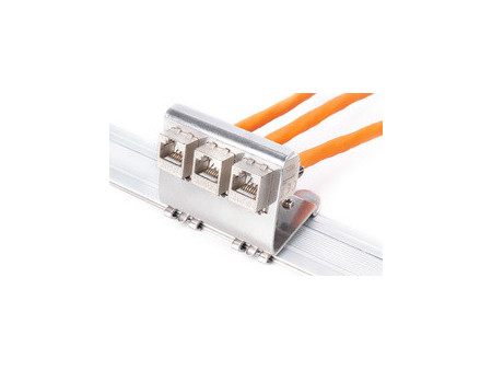 DIGITUS Adaptateur pour rail DIN pour modules Keystone, inox