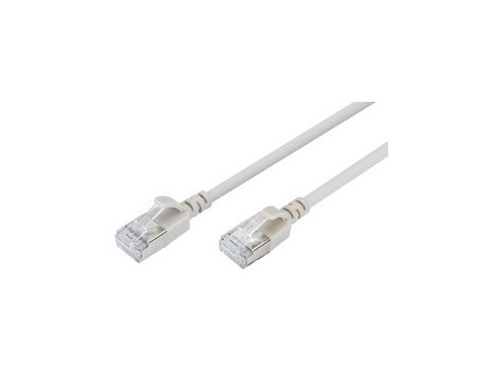 DIGITUS Câble de brassage Slim, cat. 6A, F/FTP, 0,3 m, gris