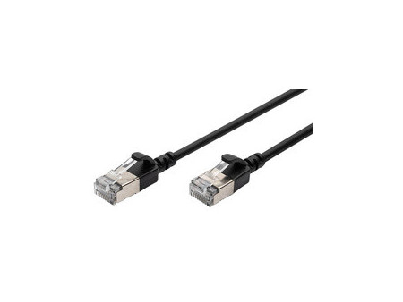 DIGITUS Câble de brassage Slim, cat. 6A, F/FTP, 0,5 m, vert