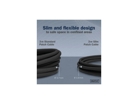DIGITUS Câble de brassage Slim, cat. 6A, F/FTP, 2,0 m, noir
