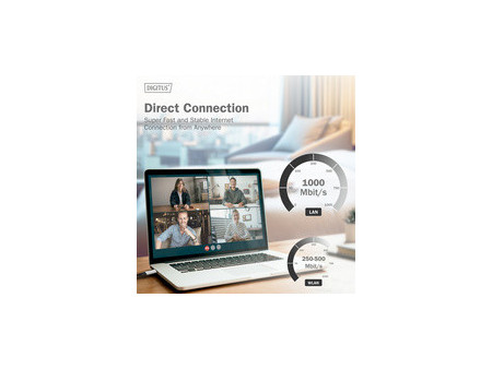 DIGITUS Câble Ethernet USB 3.2, USB-C - RJ45 mâle, 2 m