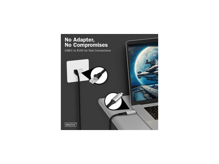 DIGITUS Câble Ethernet USB 3.2, USB-C - RJ45 mâle, 10 m