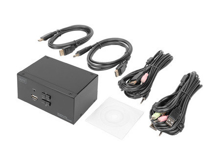 DIGITUS Commutateur KVM, 2 ports, Dual Display, DisplayPort