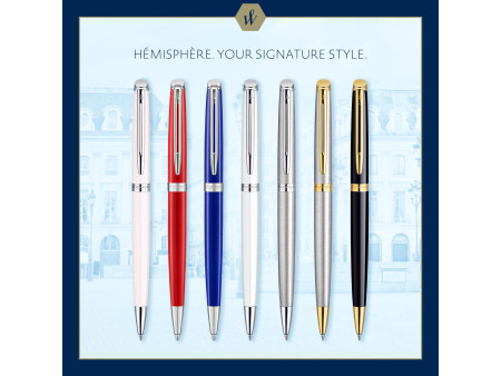 WATERMAN Stylo à bille Hémisphère, Acier C.T.