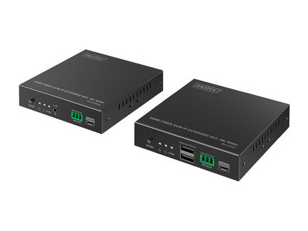 DIGITUS Kit d'extension IP HDMI 4K, fibre, 300 m / 40 km