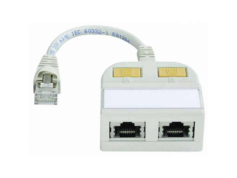 Telegärtner adaptateur T avec câble de raccordement cat.5e,